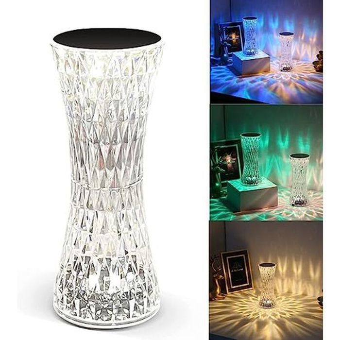 Luminaire décoratif en cristal Éclairage polyvalent avec abat jour LED tactile