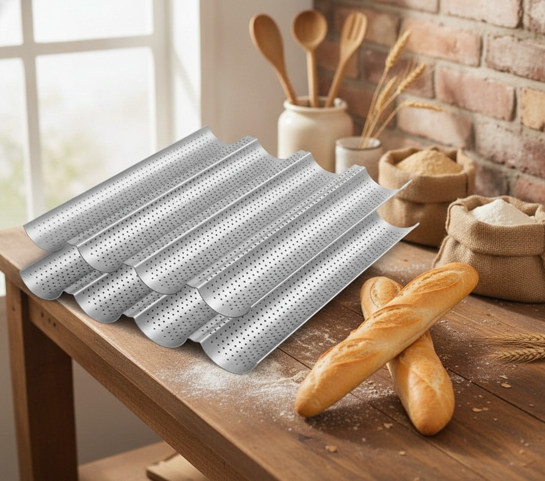 1pcs Moule de Baguette Pain Français Forme Vague couleur Argent - Marjane Mall - Image 3