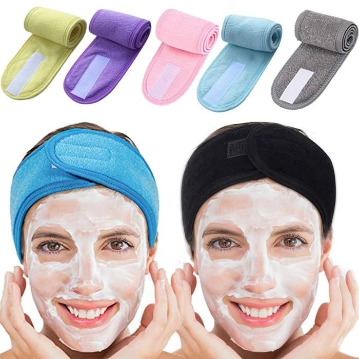 Bandeau de cheveux ajustable  pendant le maquillage pour une tenue parfaite