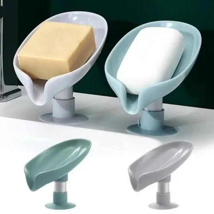 2 pièces Porte savon perforé avec égouttoir et ventouse