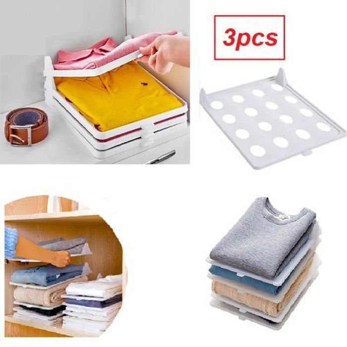 Rangement de Vêtements Pratique et Anti Rides Lot de 3 Organisateurs