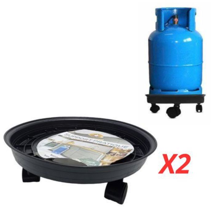 2pcs de  Support Bouteille de gaz, Porte bouteille a 4 roulettes