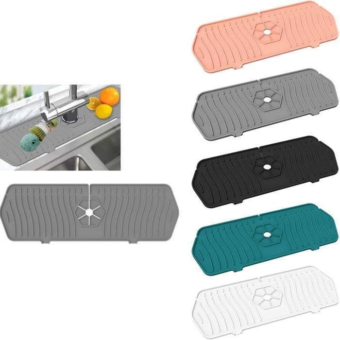 Tapis de Cuisine en Silicone pour Évier, Absorbant et Anti éclaboussures
