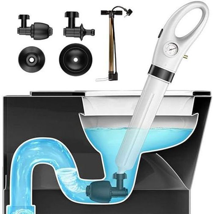 Déboucheur de Toilettes - Haute Pression - ABS - Pression Réglable - Multifonctionnel - Ergonomique