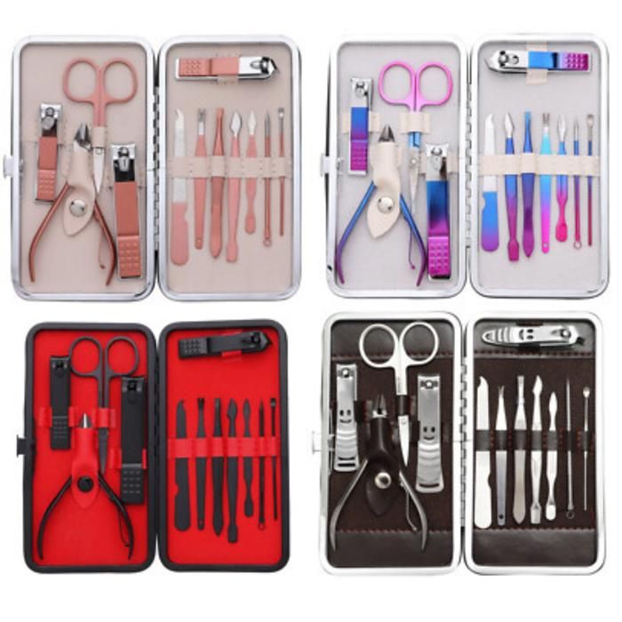 Ensemble de ciseaux de pédicure professionnels, coupe-ongles, 12 pièces, manucur