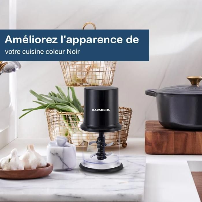 Hausberg HB-4502NG Hachoir électrique-400W-500 ml-lames en acier inoxydable