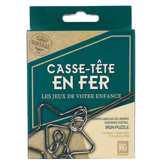 Casse-tête en fer - Mister Gadget - Jeu de réflexion - Amusant - Stimule l'esprit - Défi captivant