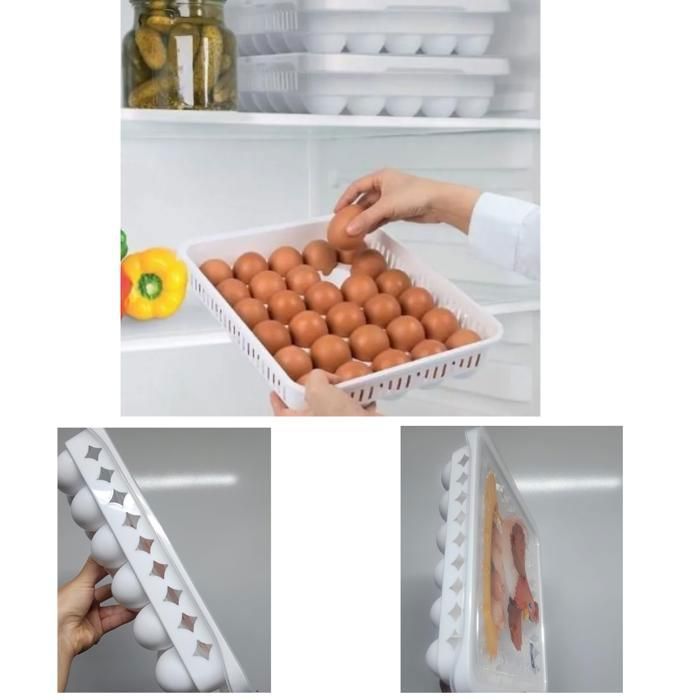 Boîte à œufs pour 30 œufs en plastique avec couvercle