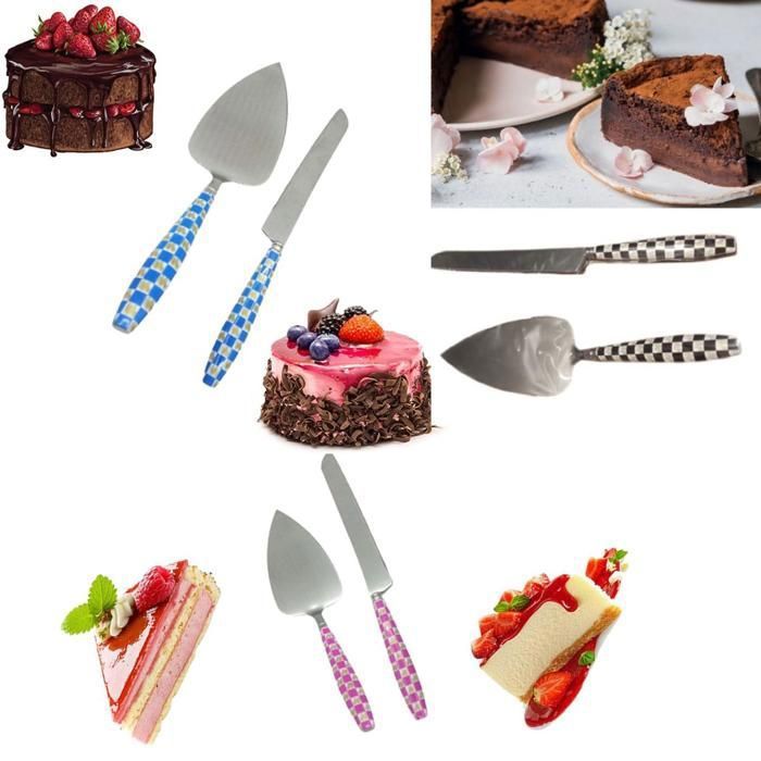 Offfre Ensemble de couteau spatule pour gâteau en acier inoxydable(Couleur aléatoire)