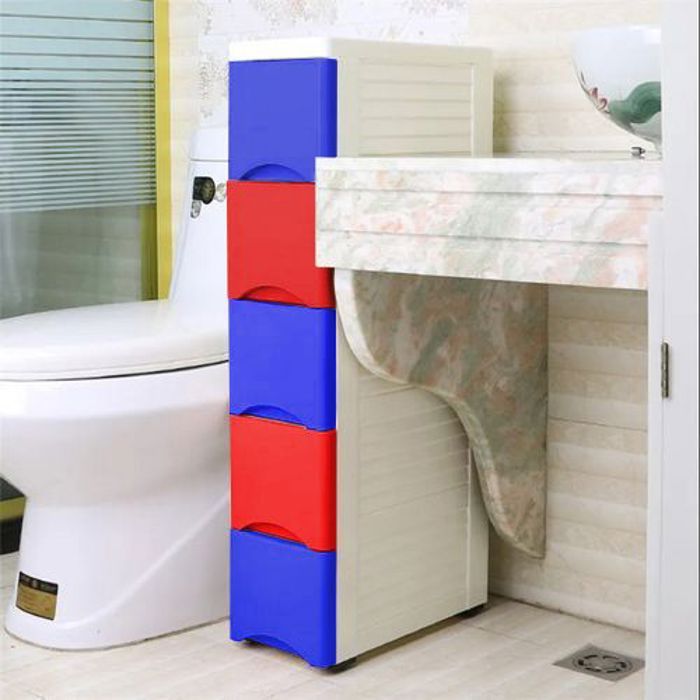 Armoire multicouche armoire de rangement en plastique avec 5 Étagères