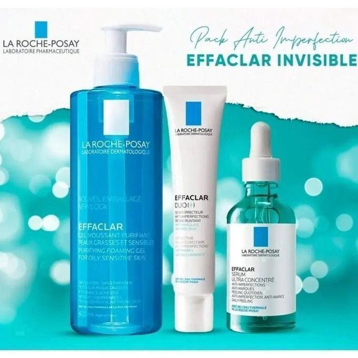 La Roche Posay Pack Effaclar Soin Anti-Imperfections: DUO 40ml + Gel Moussant 400ml+ SERUM ULTRA CONCENTRE 30ML