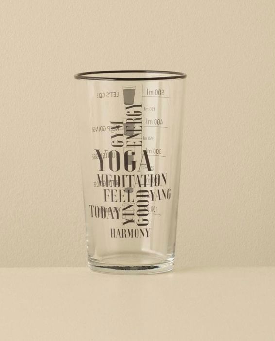 Yoga Meditation Soft Drink Glass Black 570 cc