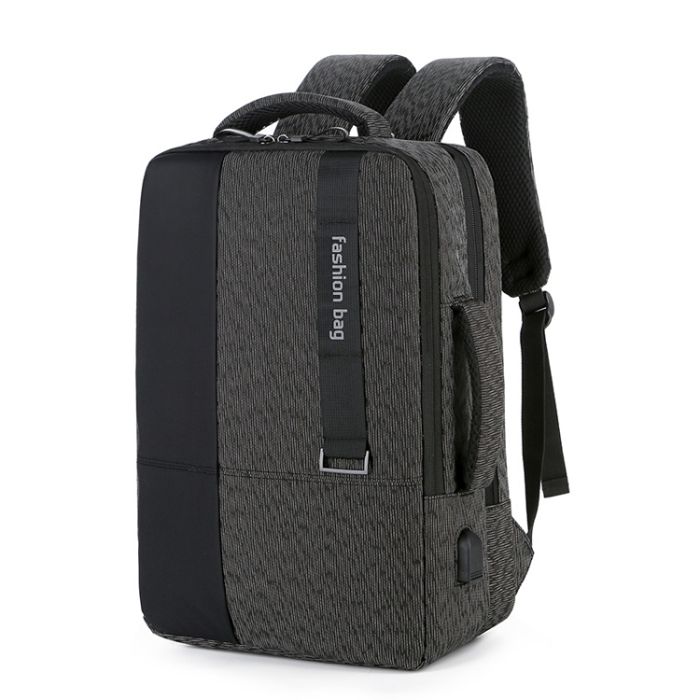 sac à dos multifonctionnel pour étudiants, chargement USB, noir, 15.6 pouces