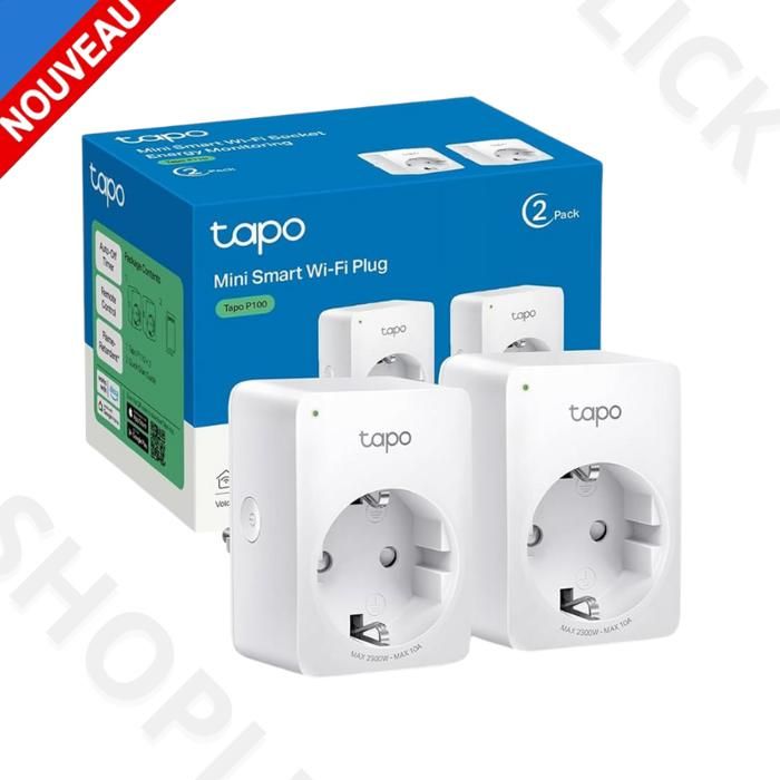 Tapoo Prise électrique intelligent Tapo P100 ( Pack 2 Pcs ) - Mini smart Wifi Socket