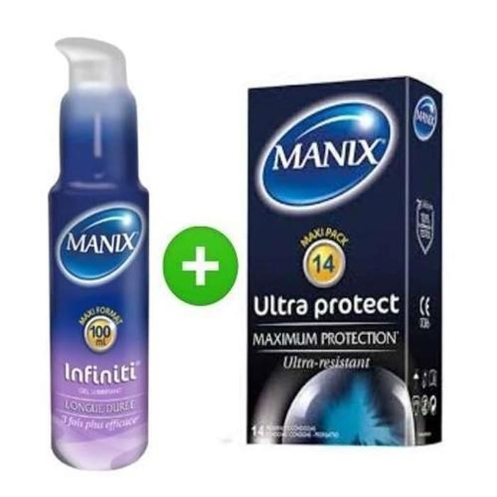 Manix Gel lubrifiant Infiniti + Ultra protect 14 PRESERVATIF