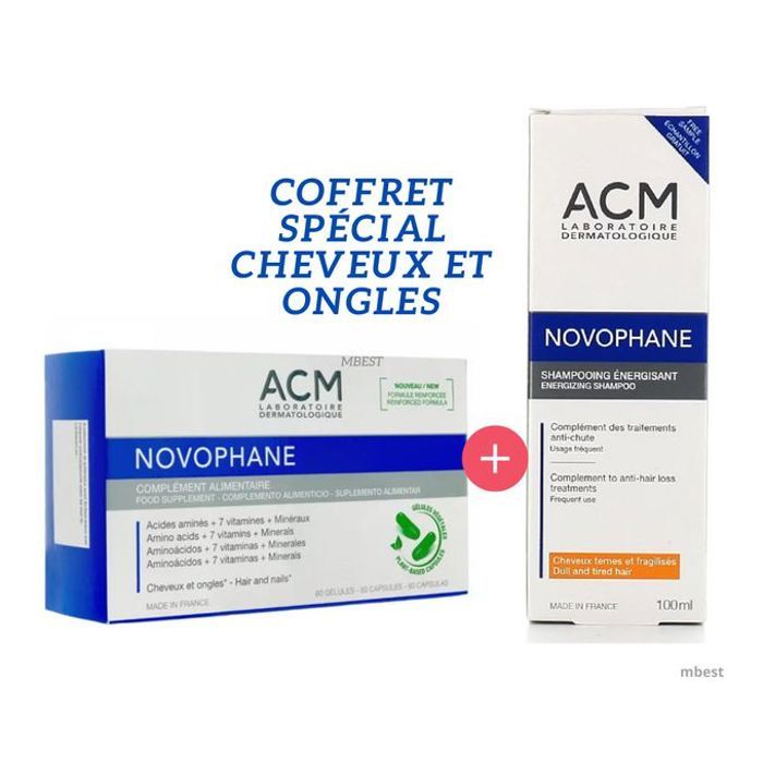 ACM Novophane ongles et cheveux 60 gélules+ shampooing énergisant 100ml