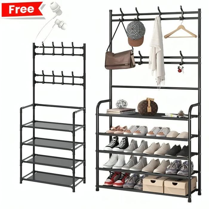 Porte-chaussures et chapeaux multifonctionnel simple, cintre pour vêtements + écouteur Gratuit