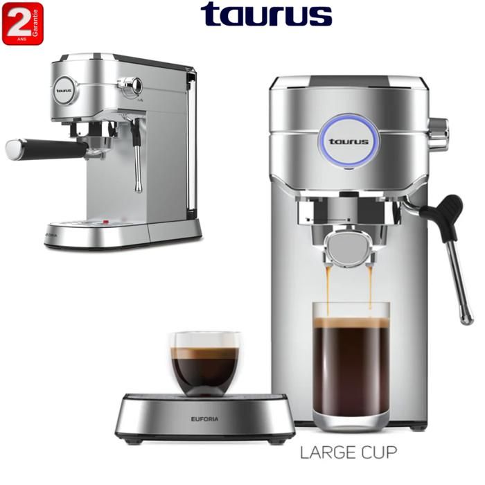 Cafetière à expresso Euforia 20 bars porte-filtres avec double sortie, réservoir amovible 1L- 2ans de garantie