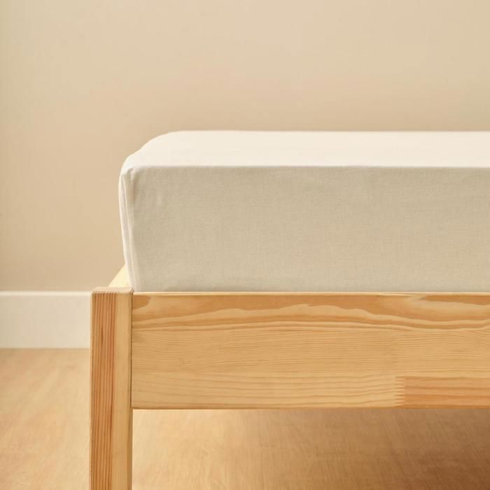 Drap-housse - BELLA MAISON - King Size - Coton Ranforce 100% - Crème - 180x200 cm