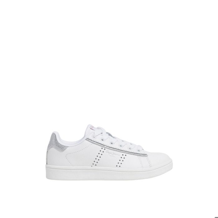 Baskets femme - Pepe Jeans - Player Glow - Couleur blanche - Lacets - Talon plat