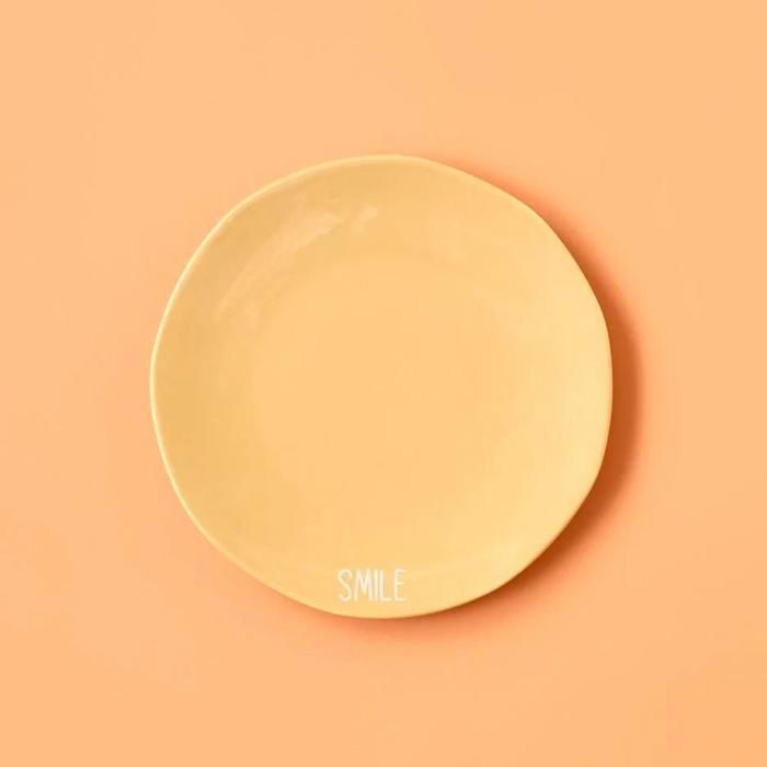 Assiette à dessert - St. Tropez - Smile - Jaune - 21 cm - Porcelaine - Lave-vaisselle compatible
