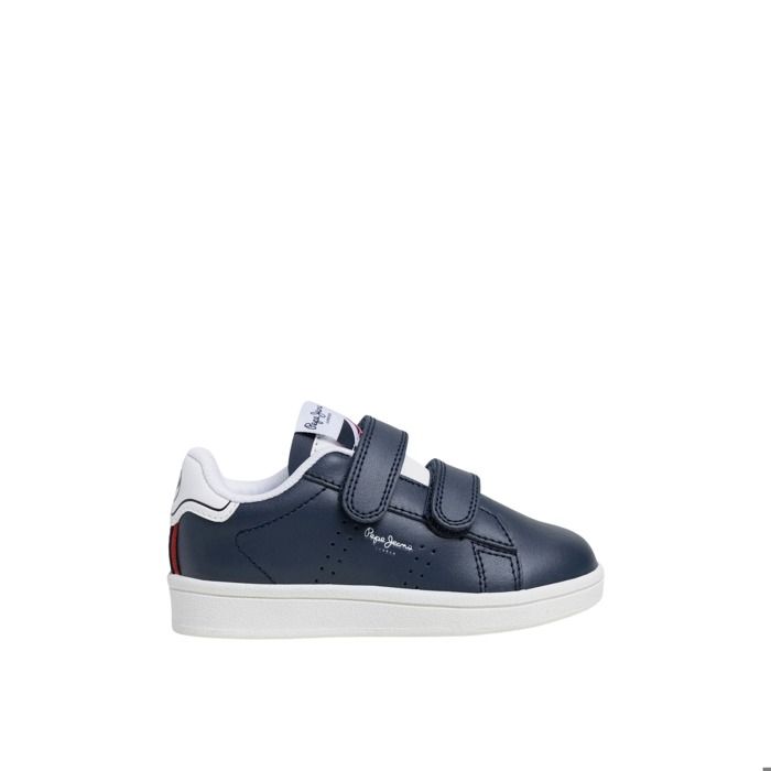 Baskets bébé - Pepe Jeans - Player Air BK - Bleu - Scratch - Plat
