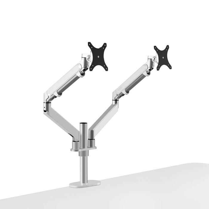 Support à Ressort à Gaz - DESK - Double Écran - Argenté - 8 kg par bras - 145° Inclinaison