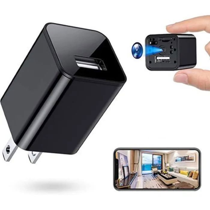 Mini Chargeur Caméra Espion Portable HD 1080p avec Chargeur USB Intégré