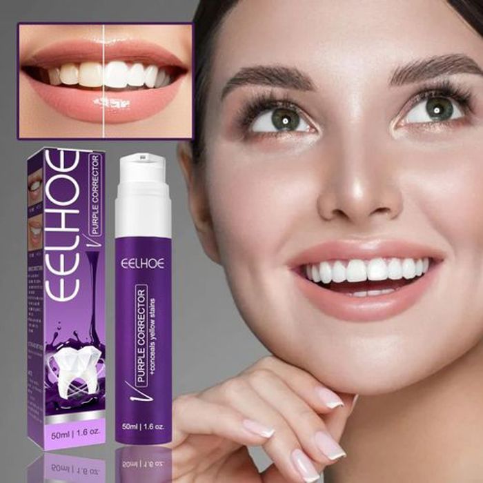 EELHOE Dentifrice blanchissant violet ,élimine le jaunissement,soins des dents,gencives