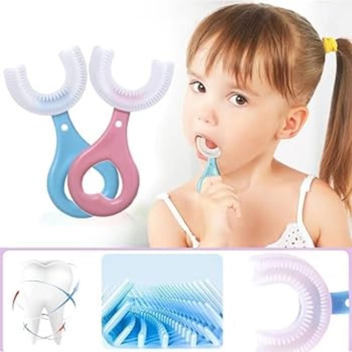 Kit de 3 Brosse à dents en Silicone en forme de U pour enfants