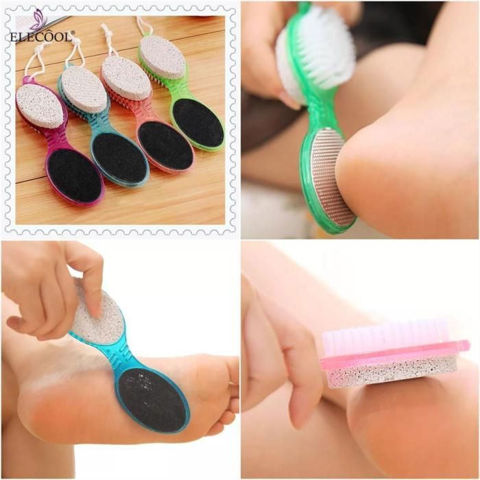 Set de brosses de manucure 4 en 1 - Laveur de pédicure avec poignée(Couleur aléatoire)