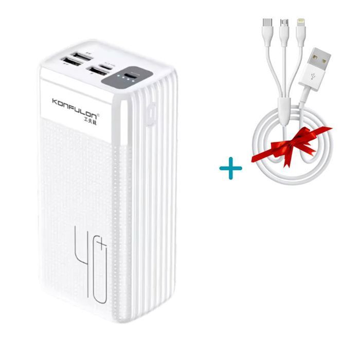 Power Bank Konfulon A21L (40 000 mAh) + Câble 3 en 1 Cadeau