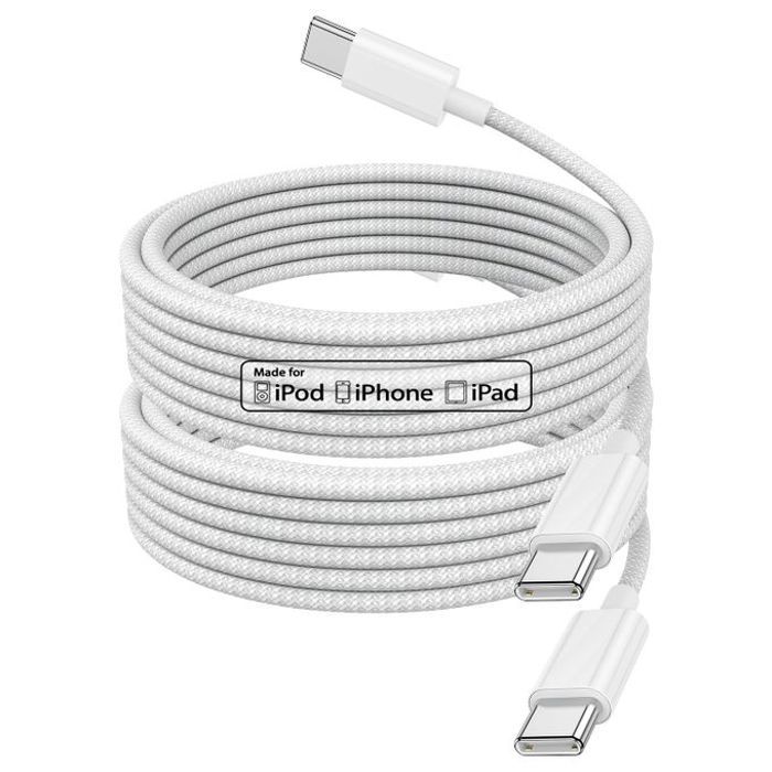 Cable iphone type C TO type C Original pour 15 Plus/15 Pro Max,MacBook Pro,iPad