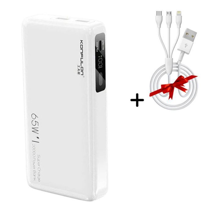Power Bank Konfulon A25Q 20000mAh + Câble 3 en 1 Cadeau