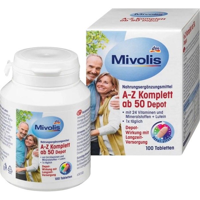AZ Dépôt 24 multivitamine et minéraux, 100 pièces, Mivolis
