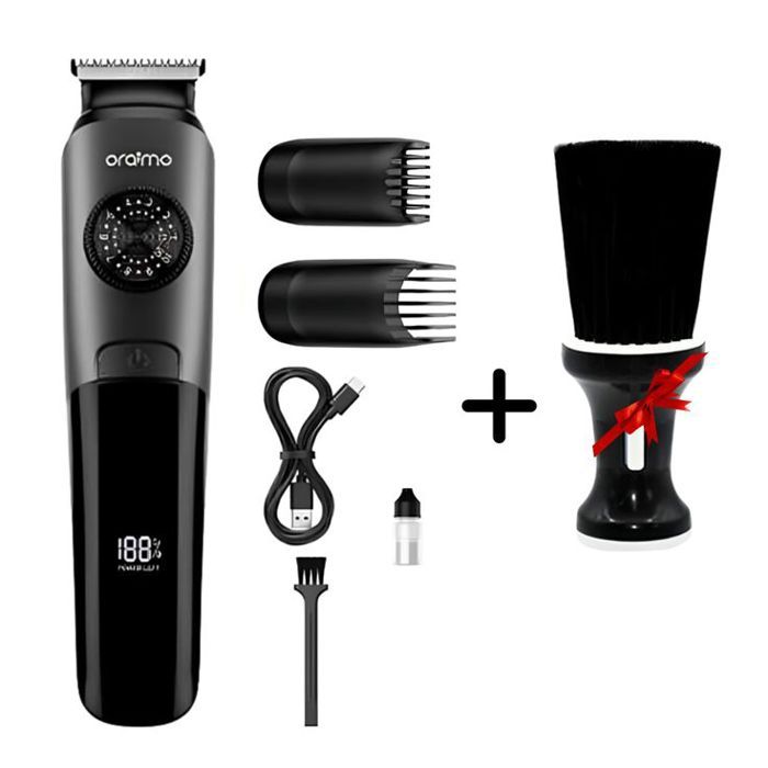 Tondeuse à Cheveux Oraimo Smart Trimmer 2 + Blaireau à Cou Poudre Talc Gartuit