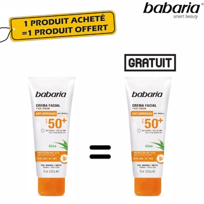CREME VISAGE NORMAL FLUIDE PROTECTION SOLAIRE SPF 50 BABARIA OFFERT