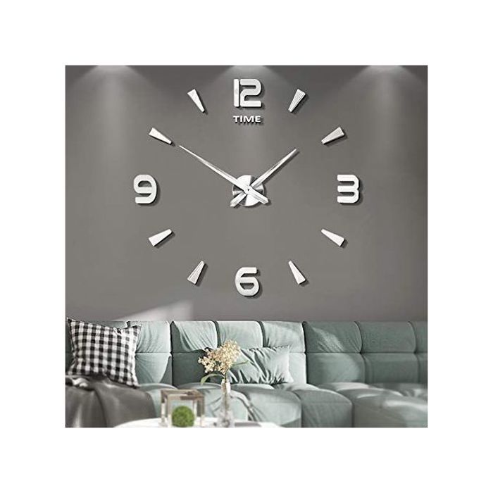 Horloge 3D Montre Murale Autocollante Décoration Maison/Bureau