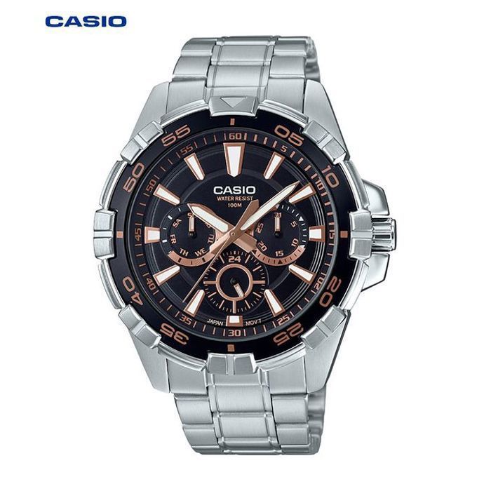 Casio Montre Enticer Hommes Montre analogique à cadran noir Multi Dial -mtd-1069d-1a3vdf