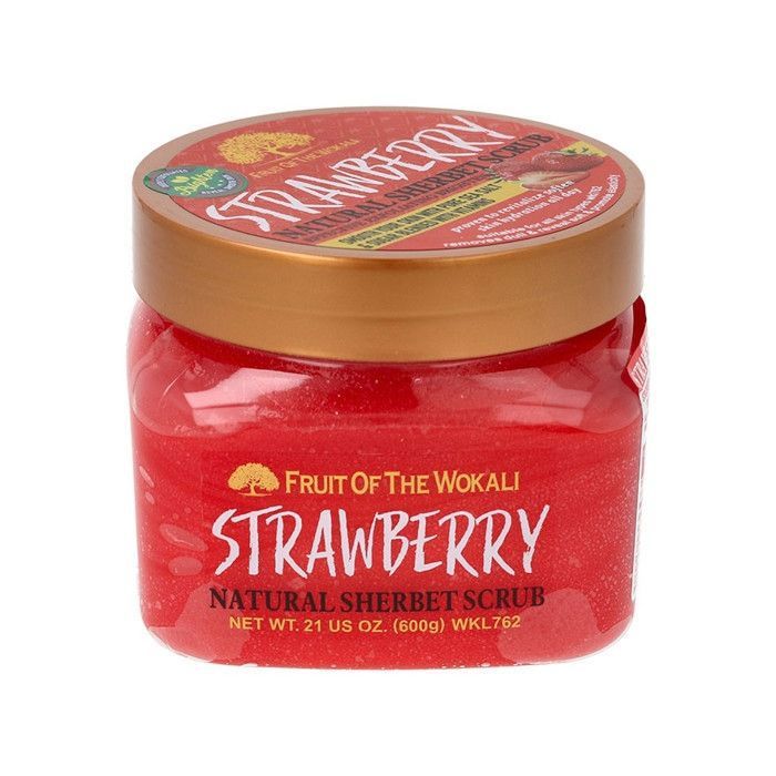 Fruit Of The Wokali Fruit Du Gommage Sorbet Naturel, Fraise 600g, Natural Sherbet Scrub Strawberry