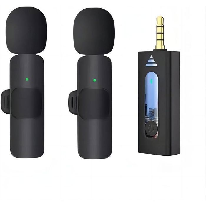Double Microphone sans fil K35 compatible avec Smartphone, camera DSLR, ordinateur portable, MacBook