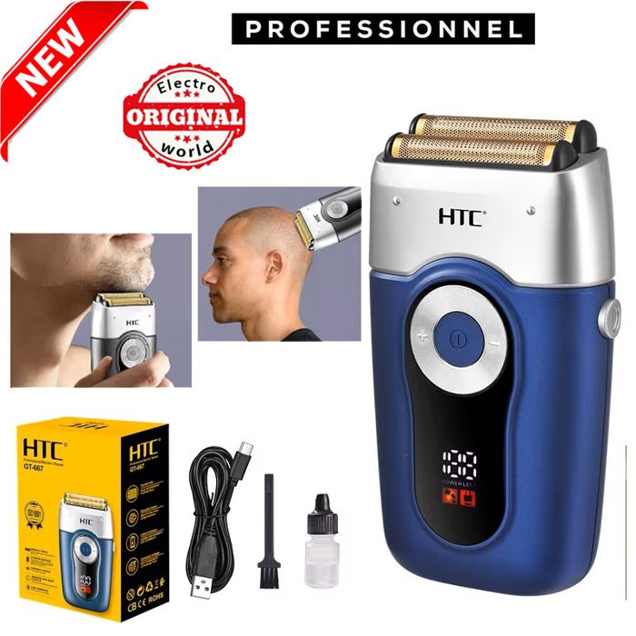 GT-667 Rasoir Électrique unisex - Tondeuse Sans Fil Précise, Barbe et Cheveux, Rechargeable USB