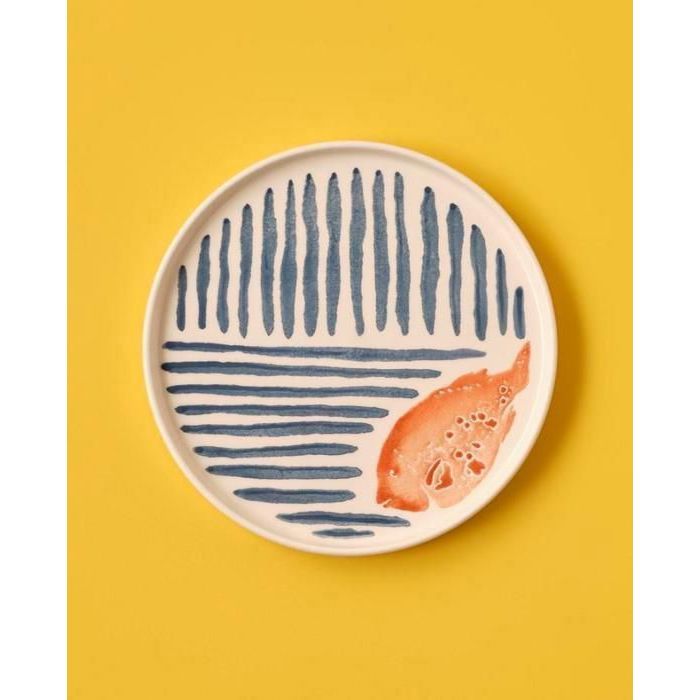 Assiette à Dessert Marin Poisson Bleue 20 cm