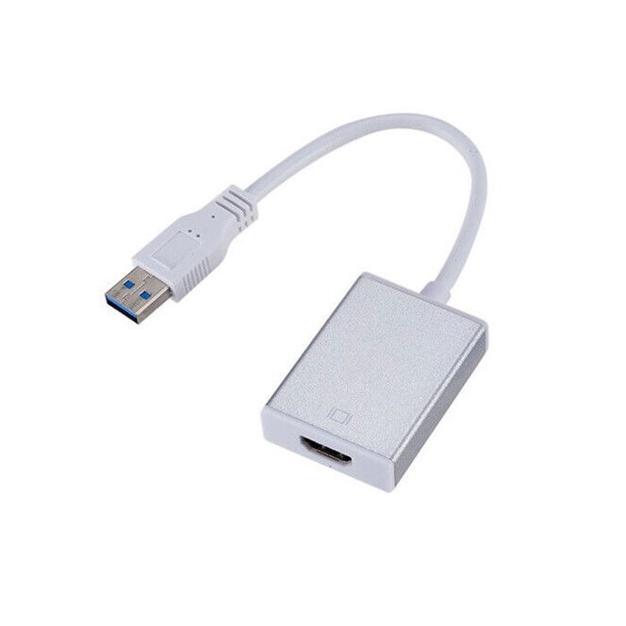 USB TO HDMI Adapter 1080P, Convertisseur Adaptateur USB 3.0 vers HDMI FHD 1080P