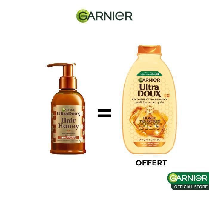 GARNIER - LOT HAIR HONEY REPAIRING SERUM = RECONSTRUCTING SHAMPOING HONEY TREASURES 200ML