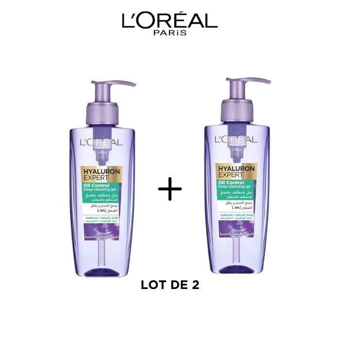 LOT DE 2 GEL HYALURON EXPERT OIL CONTROL 200ML