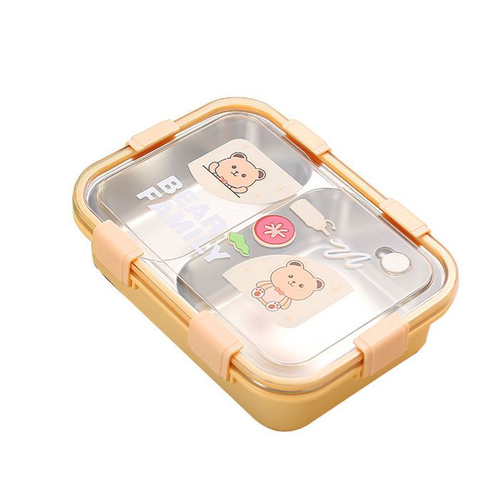 Boîte à lunch - Enfant - Acier inoxydable - Anti-fuites - Multicolore - 22,2 x 16,2 x 6,5 cm