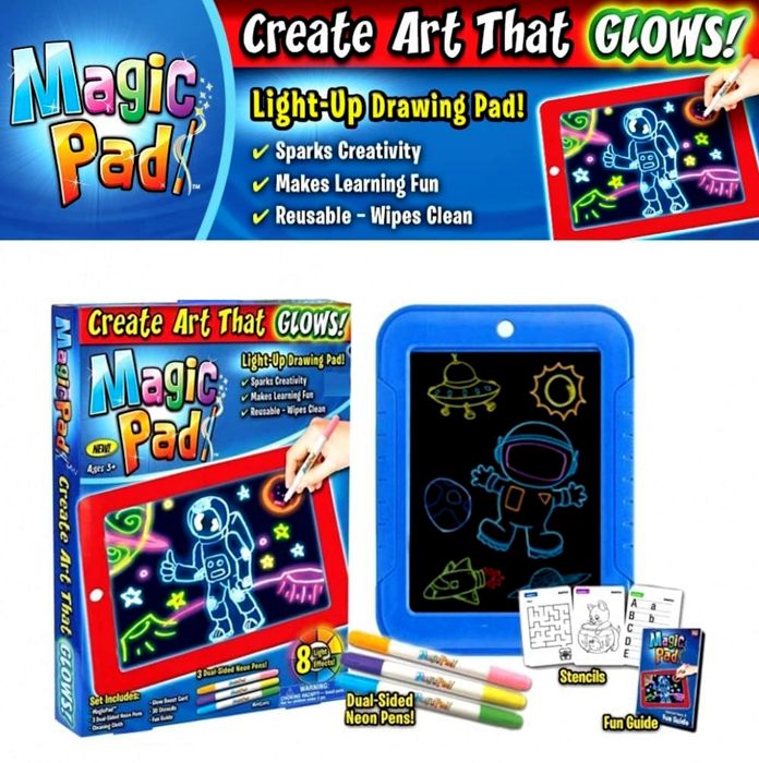 Tablette de dessin Magic 3D pour enfants colorée lumineuse peinture Pad Deluxe