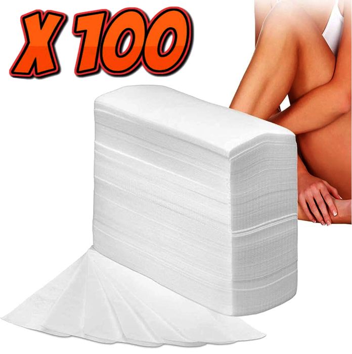 100 Bandes De Cirage De Papier Dépilatoire Non Tissé Pour La Cire