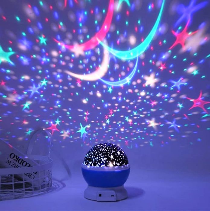 Lampe rotative romantique Projecteur de lune et ciel étoilé - Lumière de sommeil